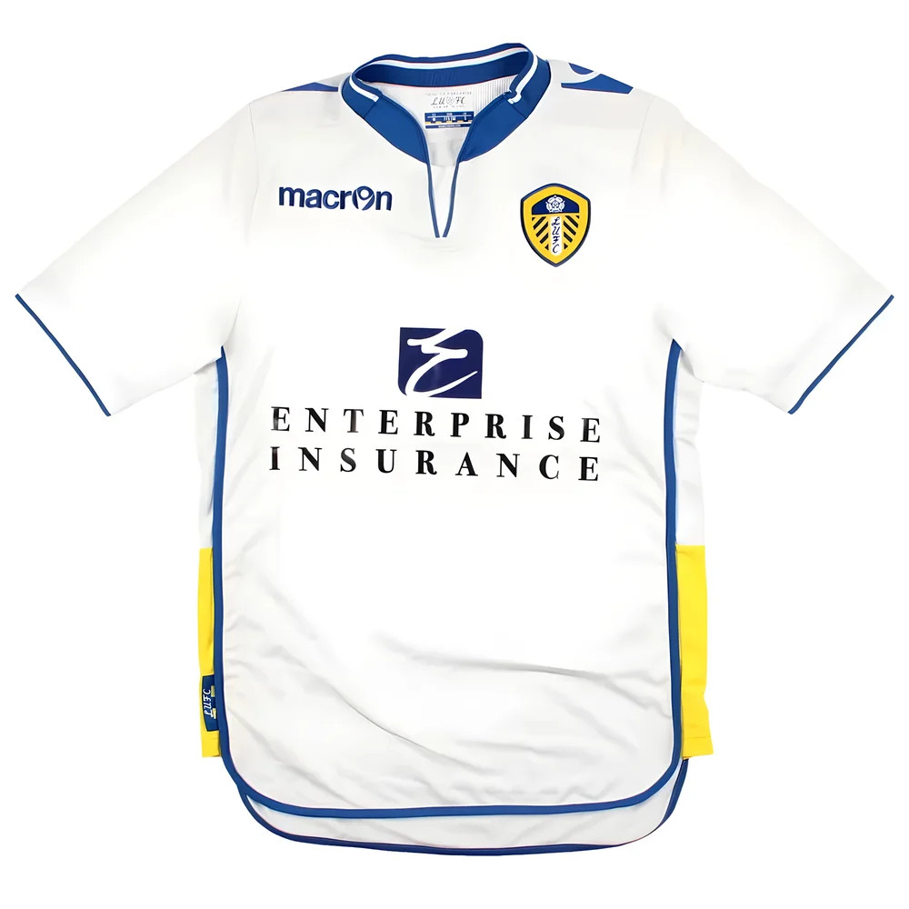 '12-'13 Leeds United Home Shirt (S) (Excellent) Polyester Made By: Macron Men's White Small