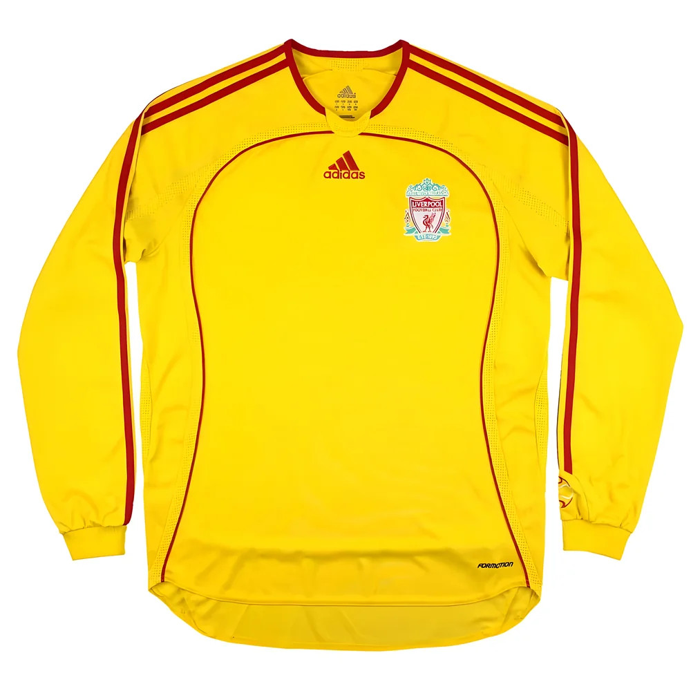 '06-'07 Liverpool Away Long Sleeve Shirt (L) (Very Good) Polyester Made By: Adidas Men's Yellow Large