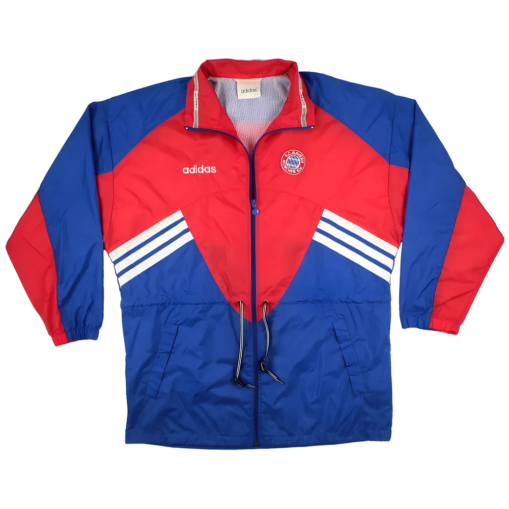 '95-'97 Bayern Munich Jacket (L) (Excellent) Polyester Made By: Adidas Men's Blue Large