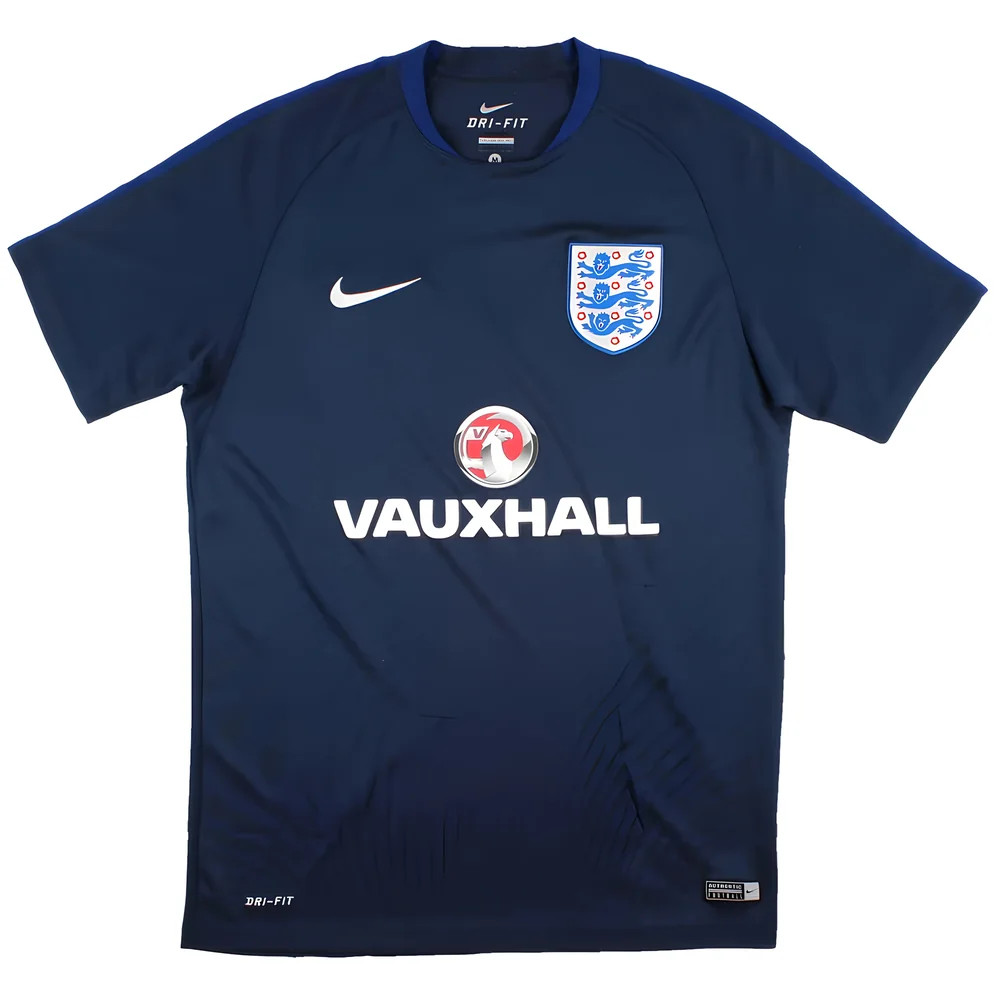 '99-'01 England Training Shirt (M) (Very Good) Polyester Made By: Umbro Men's Navy Medium