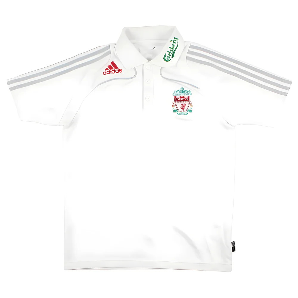'08-'09 Liverpool Adidas Polo Shirt (S) (Very Good) Polyester Men's White Small