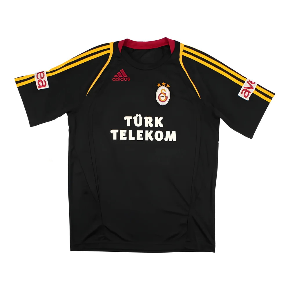 '08-'09 Galatasaray Adidas Training Shirt (S) (Very Good) Polyester Men's Black Small