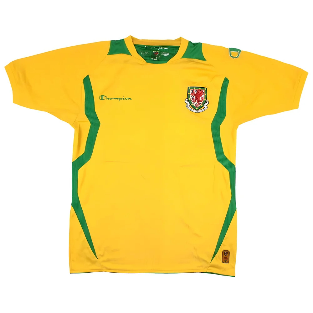 '08-'09 Wales Third Shirt (S) (Very Good) Polyester Made By: Champion Men's Yellow Small