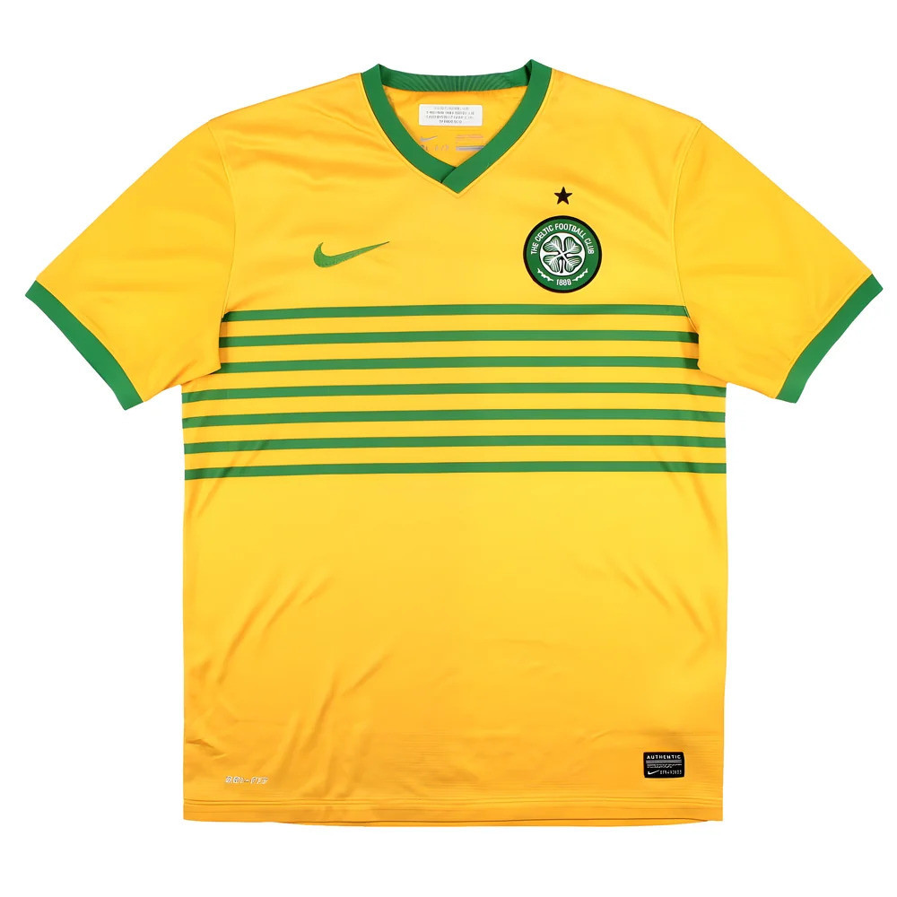 '13-'14 Celtic Away Shirt (Sponsorless) (M) (Very Good) Polyester Made By: Nike Men's Yellow Medium