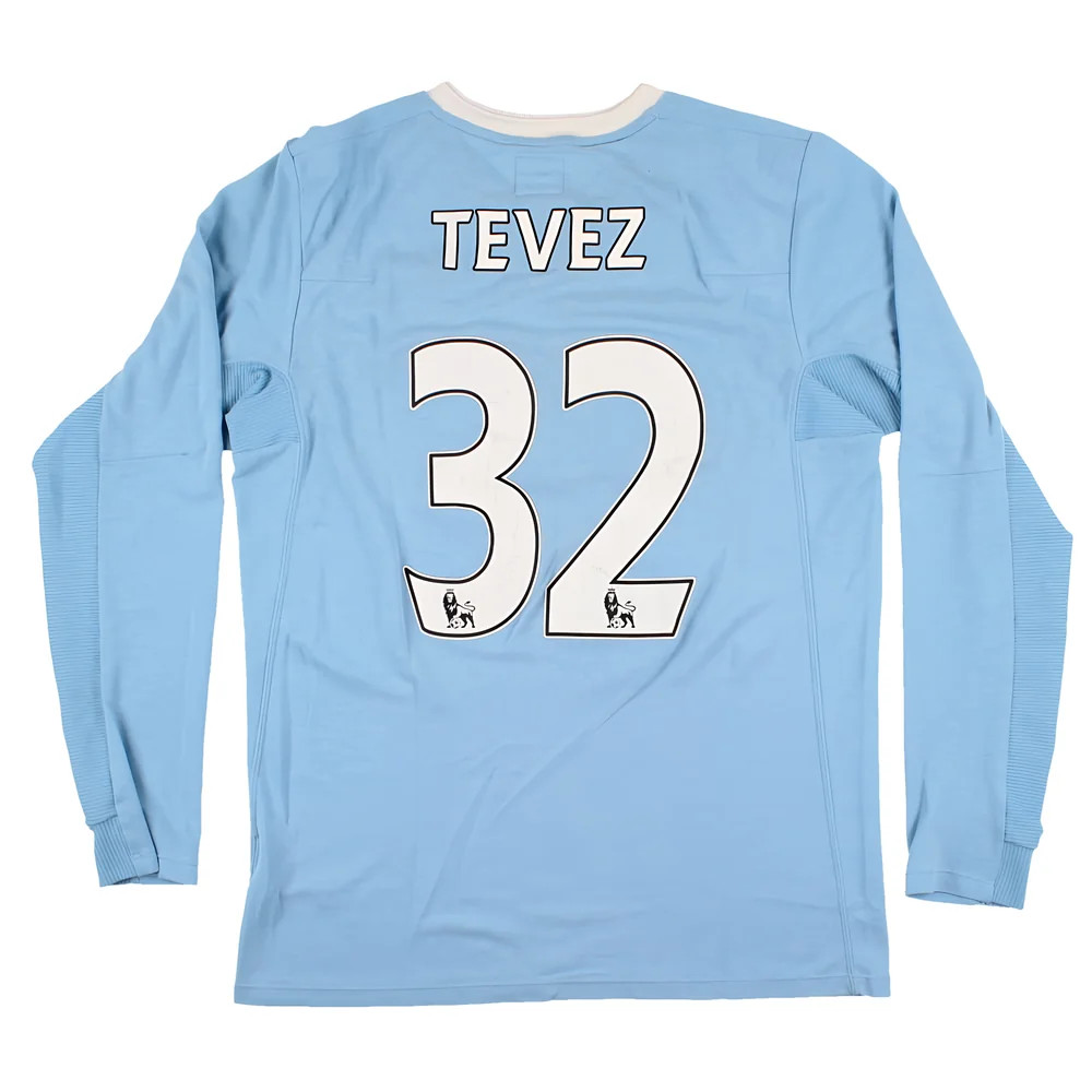 Manchester City 2009-10 L/S Home Shirt Tevez #32 (S) (Very Good