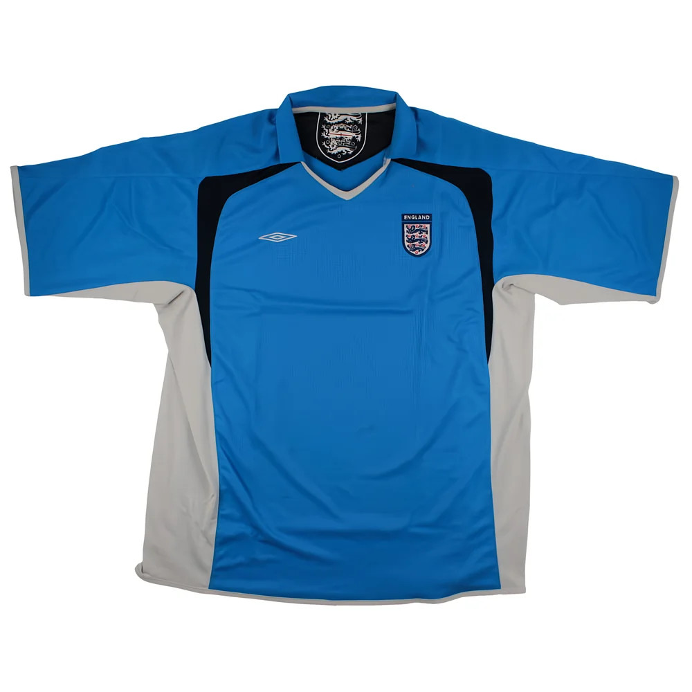 '05-'07 England Home Gk Shirt ) (Good) Polyester Made By: Umbro Men's Blue Xxl