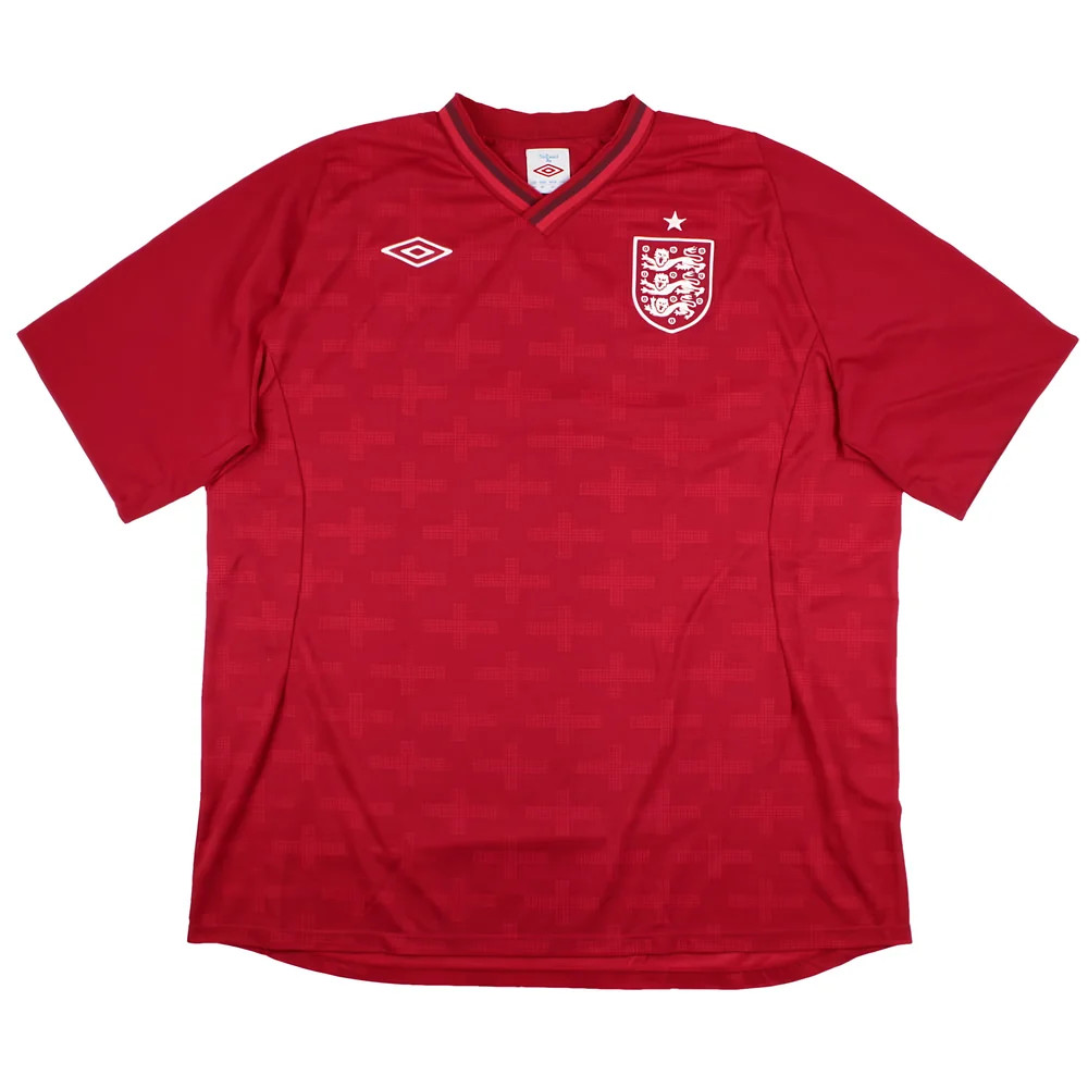 '12-'13 England Goalkeeper Home Shirt ) (Excellent) Polyester Made By: Umbro Men's Red Xxl