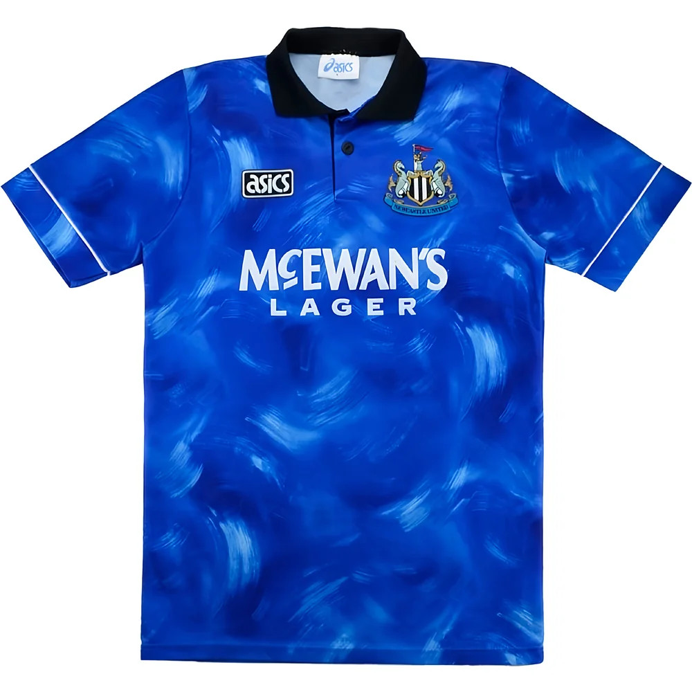'93-'95 Newcastle United Away Shirt (L) (Good) Polyester Made By: Asics Men's Blue Large