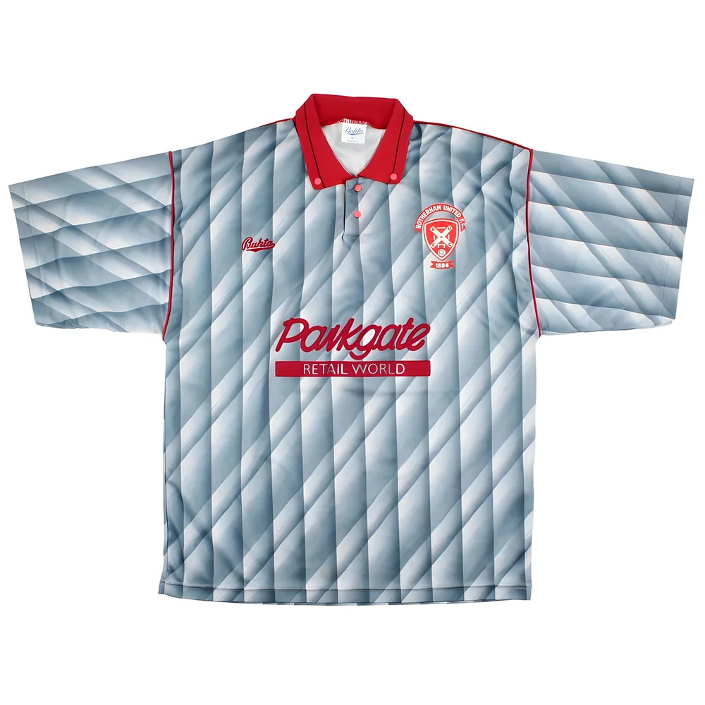 '90-'91 Rotherham Away Shirt ) (Very Good) Polyester Made By: Bukta Men's Grey Extra Large