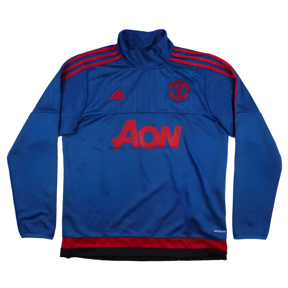 '15-'16 Manchester United Adidas Training Jacket (M) (Excellent) Polyester Men's Blue Medium