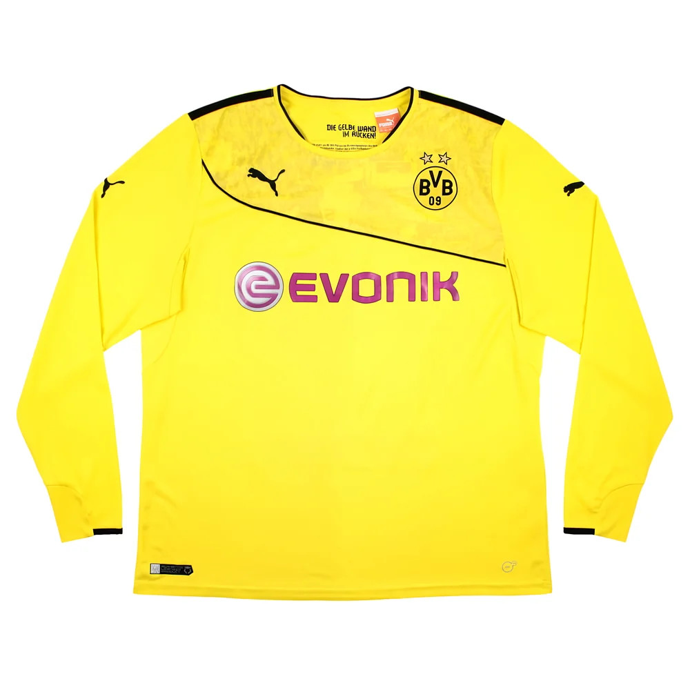 '13-'14 Borussia Dortmund Special Winter Edition Long Sleeve Home Shirt ) (Very Good) Polyester Made By: Puma Men's Yellow Xxl