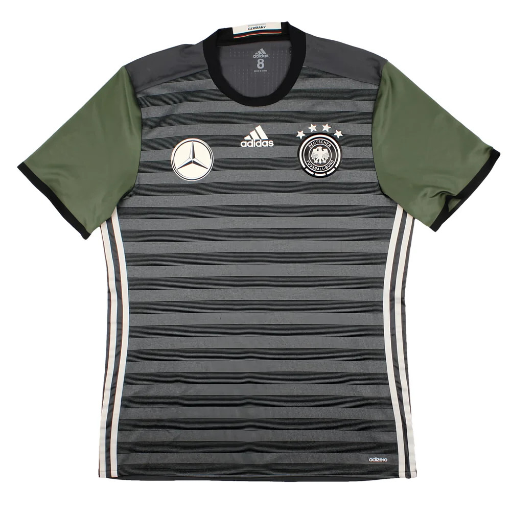 '16-'17 Germany Away Match Issue Shirt (L) (Excellent) Polyester Made By: Adidas Men's Grey Large