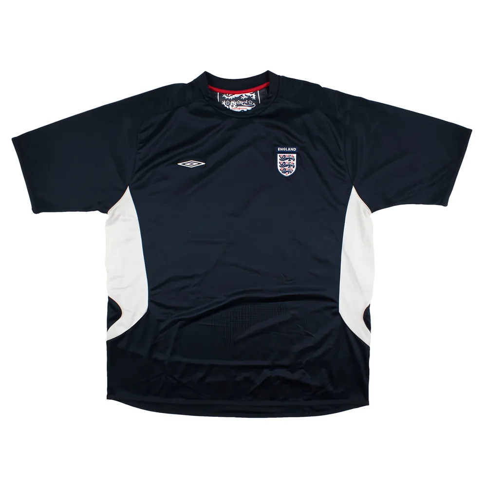'04-'06 England Umbro Training Shirt ) (Good) Polyester Men's Black Xxl
