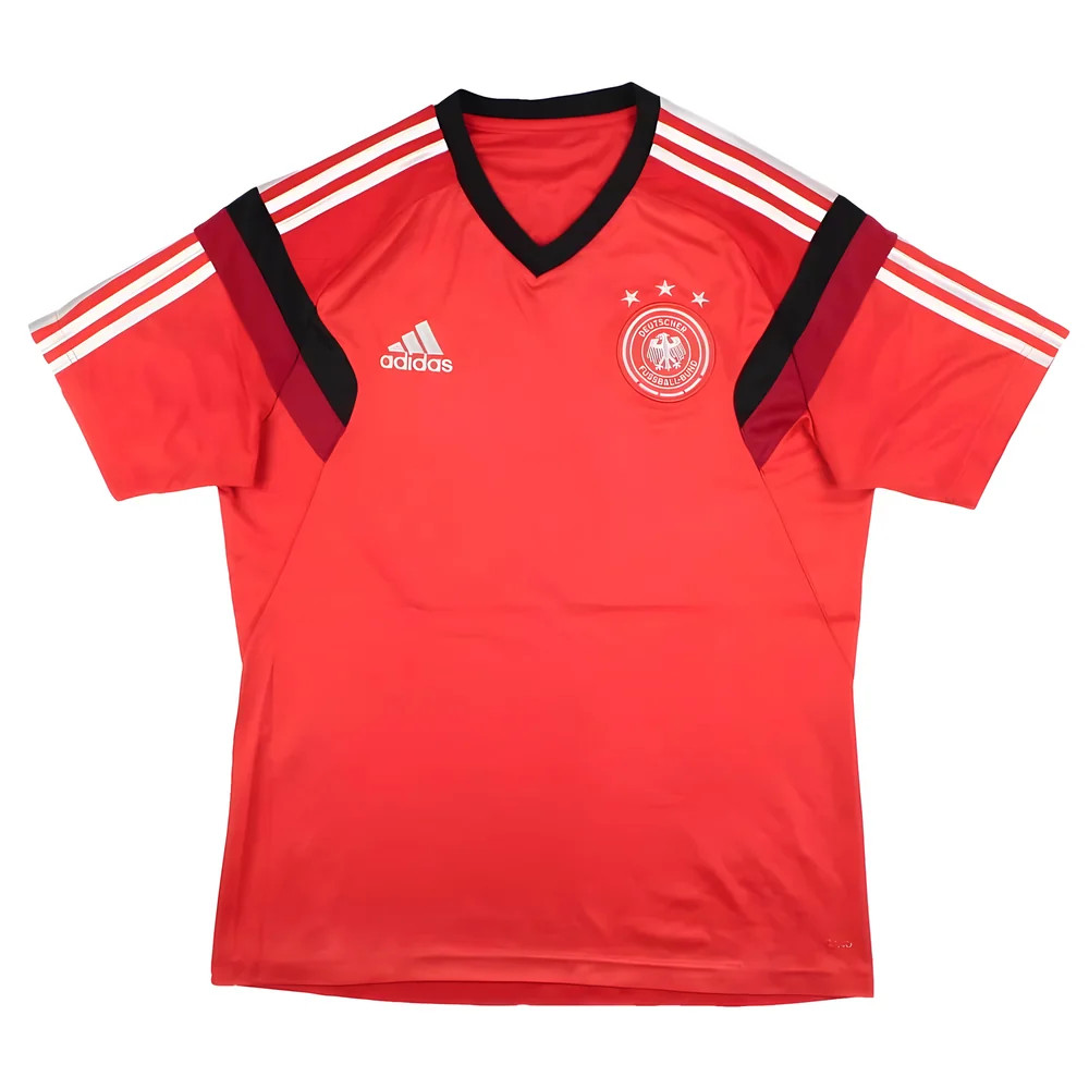 '14-'15 Germany Adidas Training Shirt (S) (Very Good) Polyester Men's Red Small