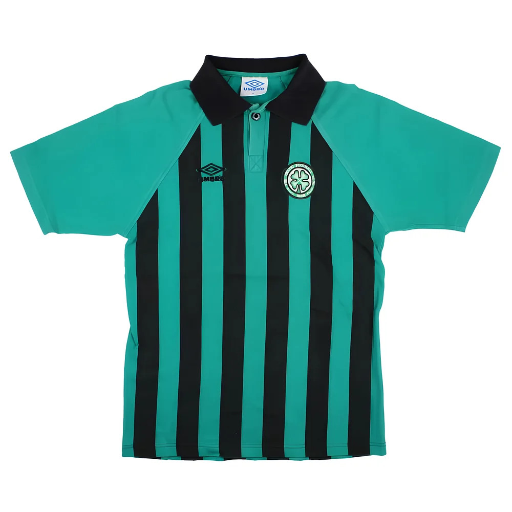 '96-'98 Celtic Umbro Polo Shirt (M) (Excellent) Polyester Men's Green Medium