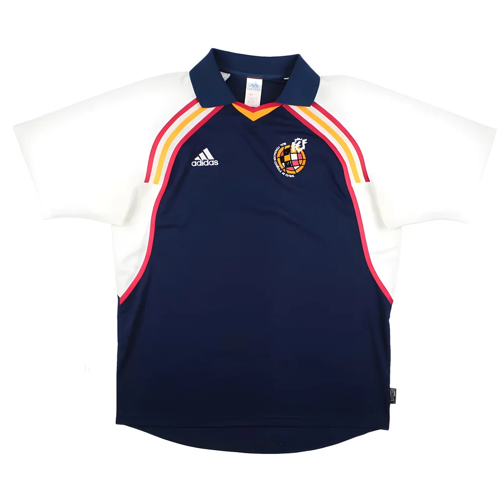 '98-'00 Spain Adidas Polo Shirt (M) (Excellent) Polyester Men's Navy Medium