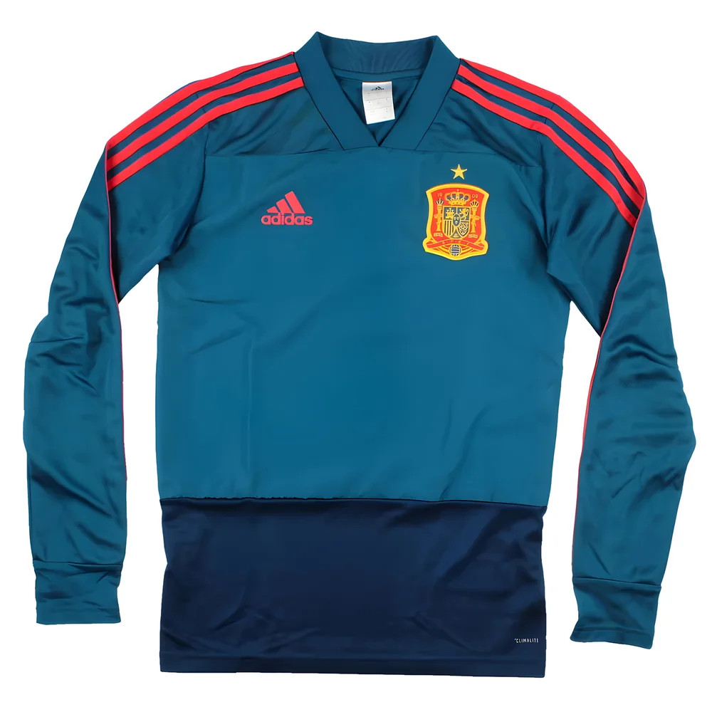 '18-'19 Spain Long Sleeve Adidas Training Top ) (Excellent) Polyester Men's Green Extra Small