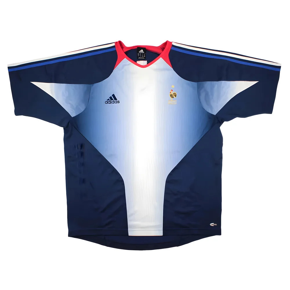 '06-'07 France Adidas Training Shirt ) (Excellent) Polyester Men's Blue Xxl