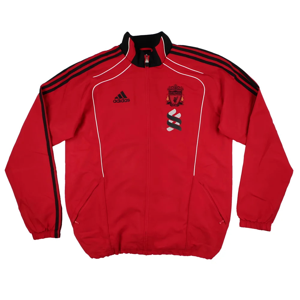 '10-'11 Liverpool Adidas Jacket (L) (Very Good) Polyester Men's Red Large