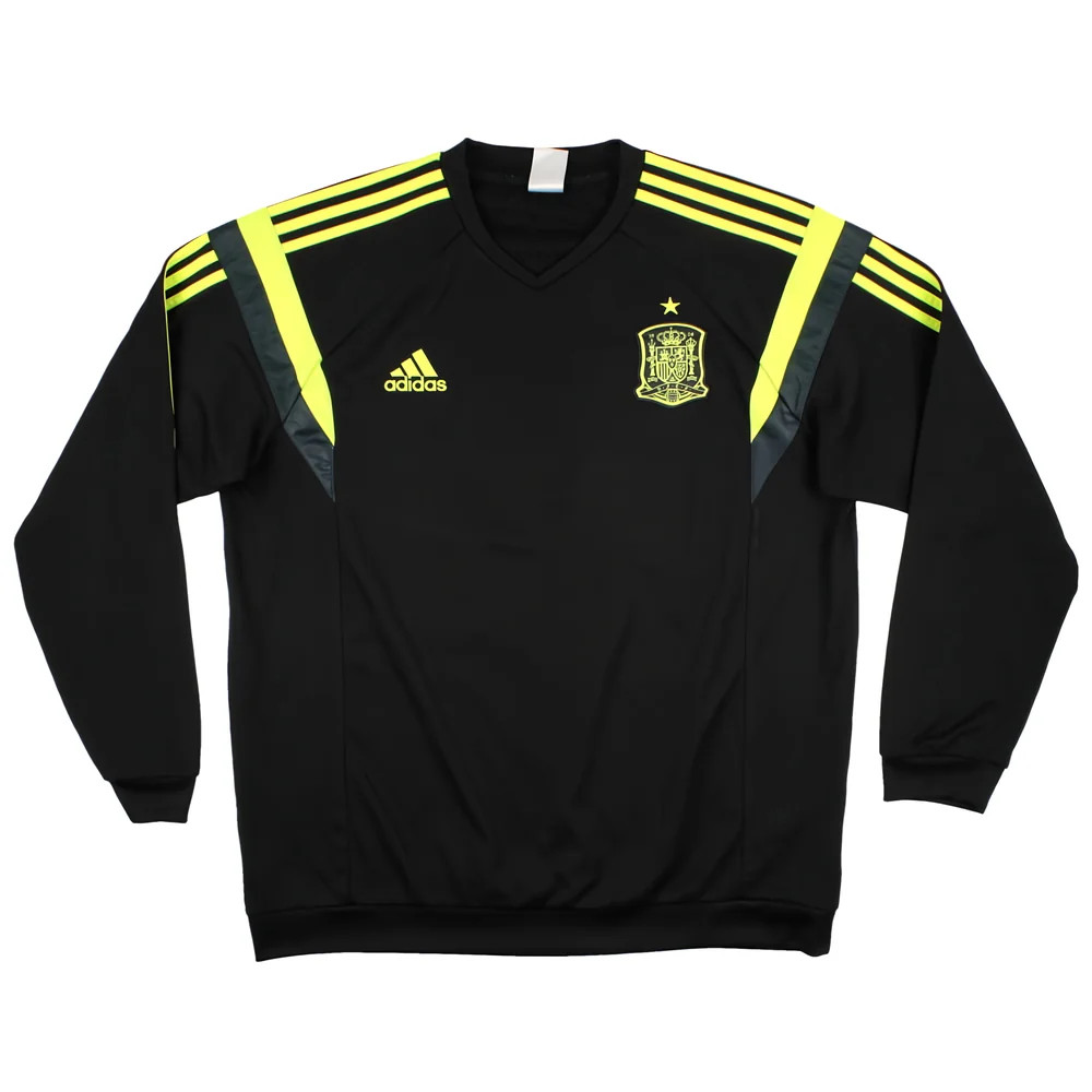 '14-'15 Spain Long Sleeve Adidas Training Shirt ) (Excellent) Polyester Men's Black Extra Large