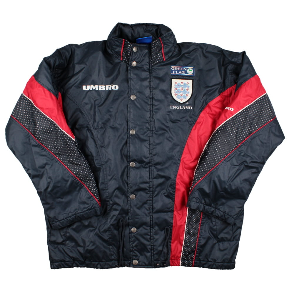 UMBRO ENGLAND 1997-99 Training GREEN Flag Jacket zipper SIZE