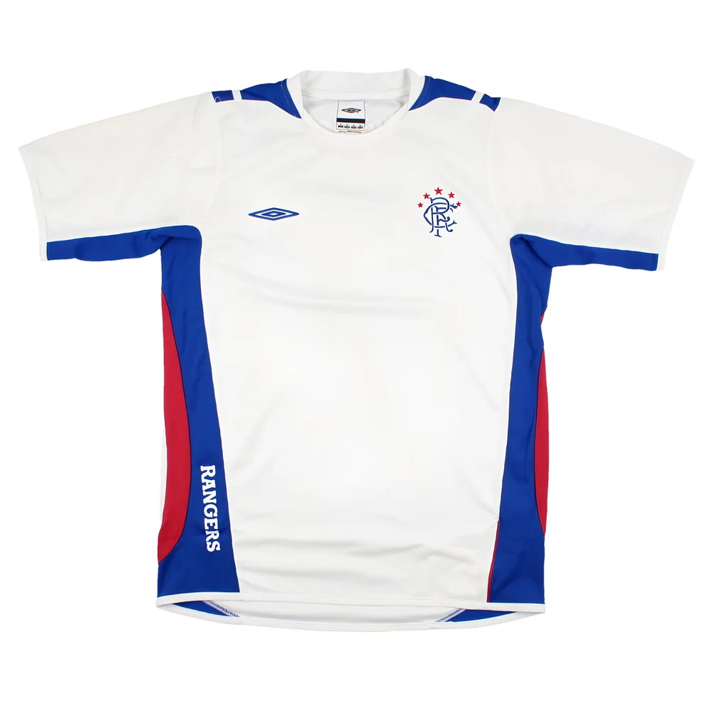 '08-'09 Rangers Umbro Training Shirt (S) (Excellent) Polyester Men's White Small