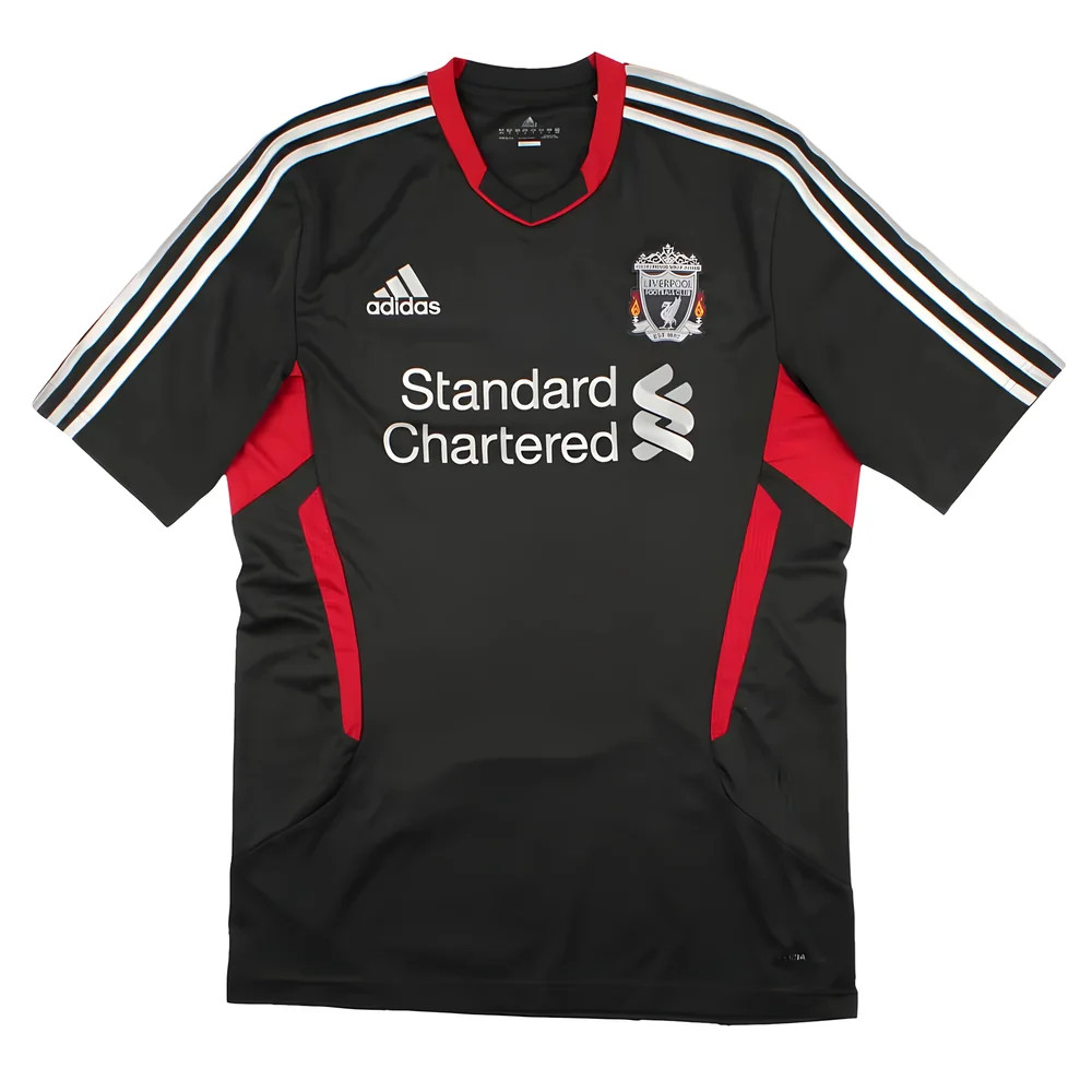 '11-'12 Liverpool Adidas Training Shirt (L) (Very Good) Polyester Men's Black Large