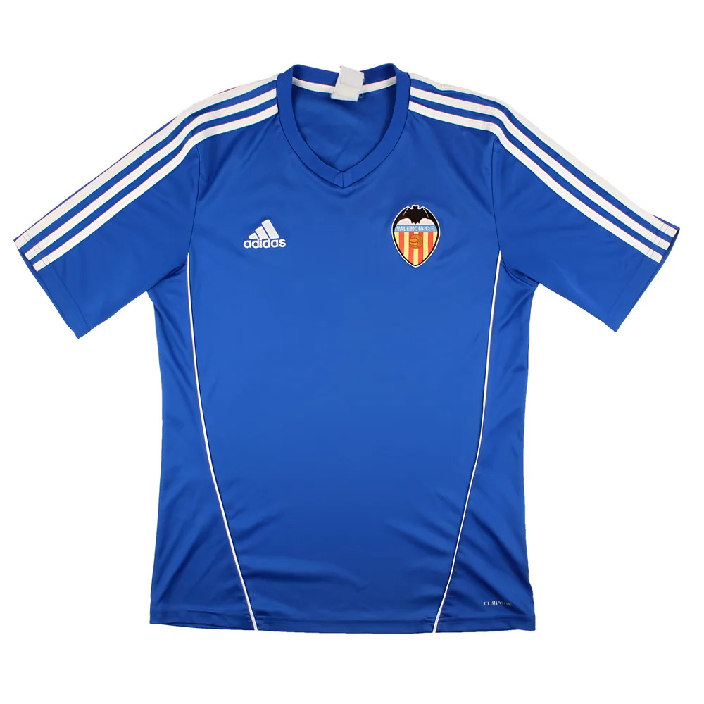 '15-'16 Valencia Adidas Training Shirt (M) (Very Good) Polyester Men's Blue Medium