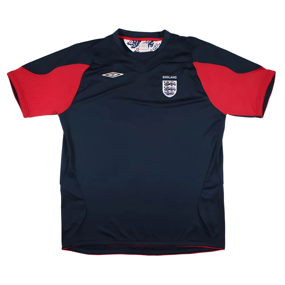 '06-'07 England Umbro Training Shirt ) (Very Good) Polyester Men's Navy Xxl