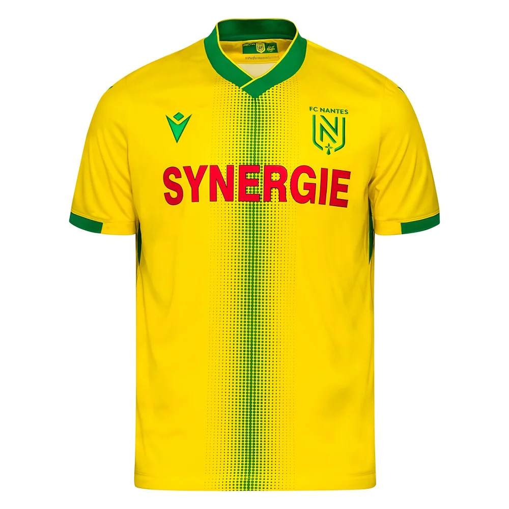 '21-'22 Nantes Home Shirt ) (Excellent) Polyester Made By: Macron Men's Yellow Xxl