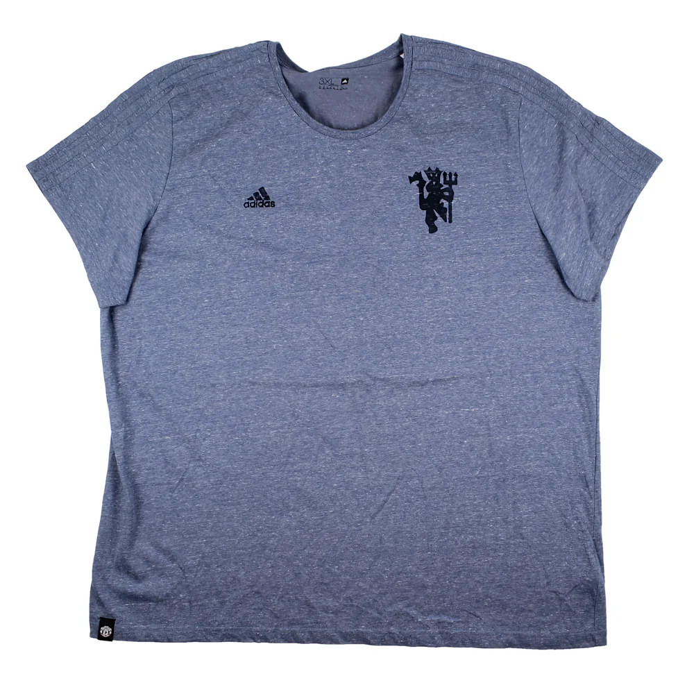 '16-'17 Manchester United Adidas T-Shirt ) (Very Good) Polyester Men's Grey 3XL