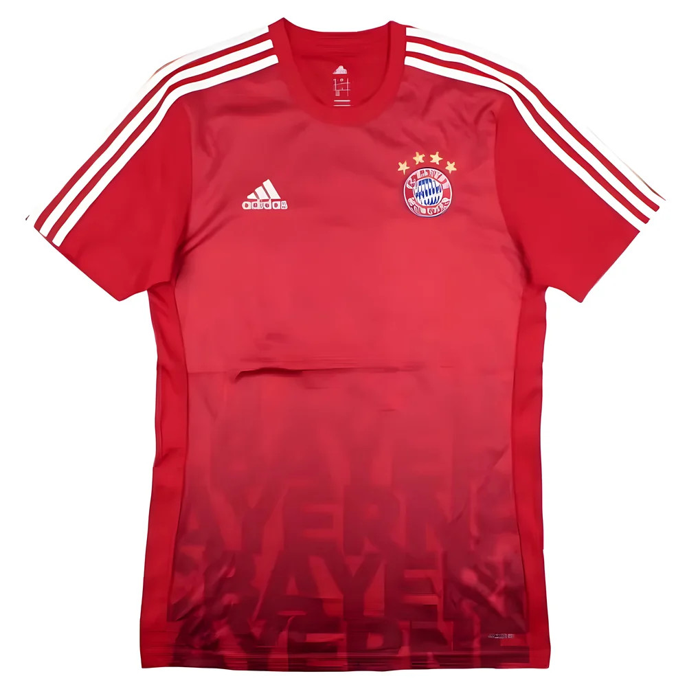 '15-'16 Bayern Munich Adidas Training Shirt (M) (Very Good) Polyester Men's Red Medium
