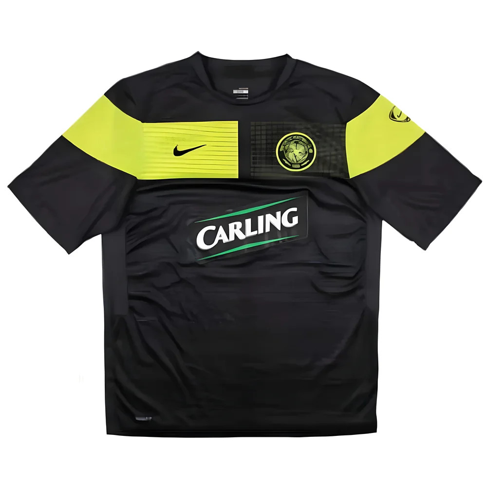 '09-'10 Celtic Nike Training Shirt (M) (Very Good) Polyester Men's Black Medium