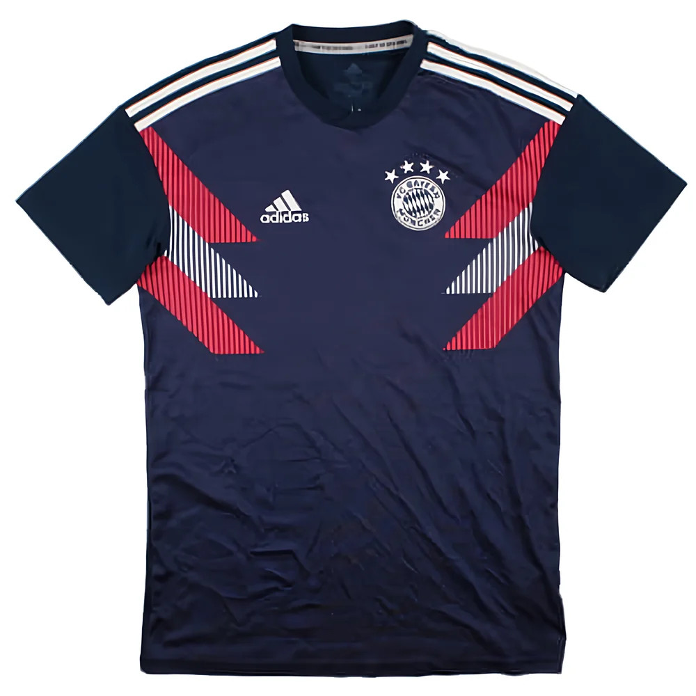 '18-'19 Bayern Munich Adidas Training Shirt (S) (Very Good) Polyester Men's Navy Small