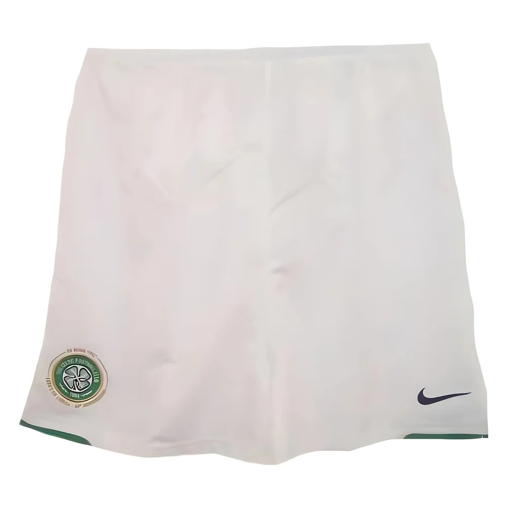 '07-'08 Celtic Home Shorts (Lb) (Excellent) Kids Polyester Made By: Nike Unisex Kids White Large