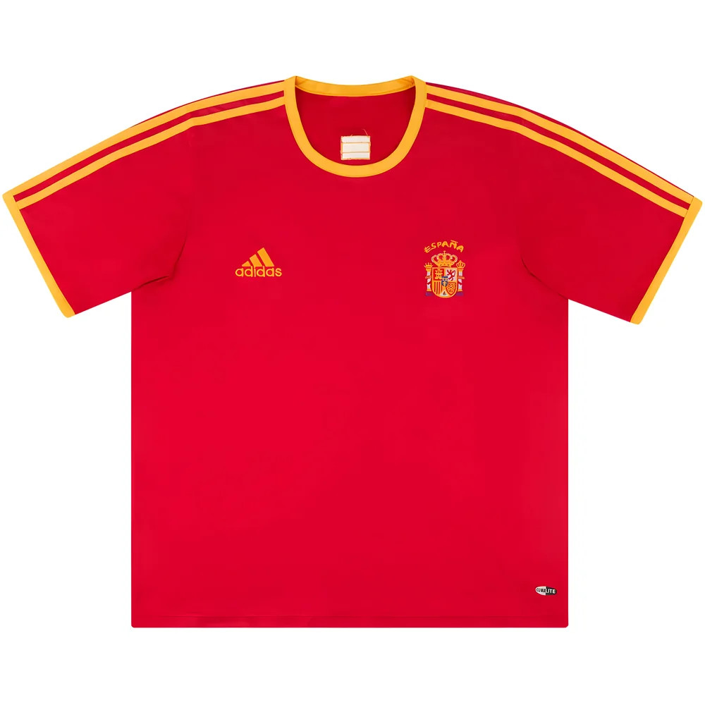 '06-'07 Spain Basic Home Shirt (S) (Excellent) Polyester Made By: Adidas Men's Red Small