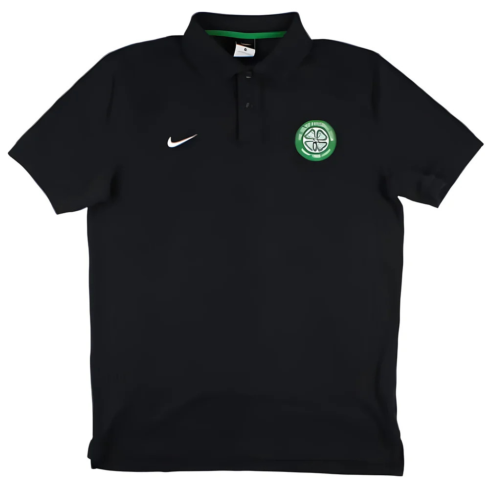 '05-'06 Celtic Nike Polo Shirt (M) (Excellent) Polyester Men's Black Medium