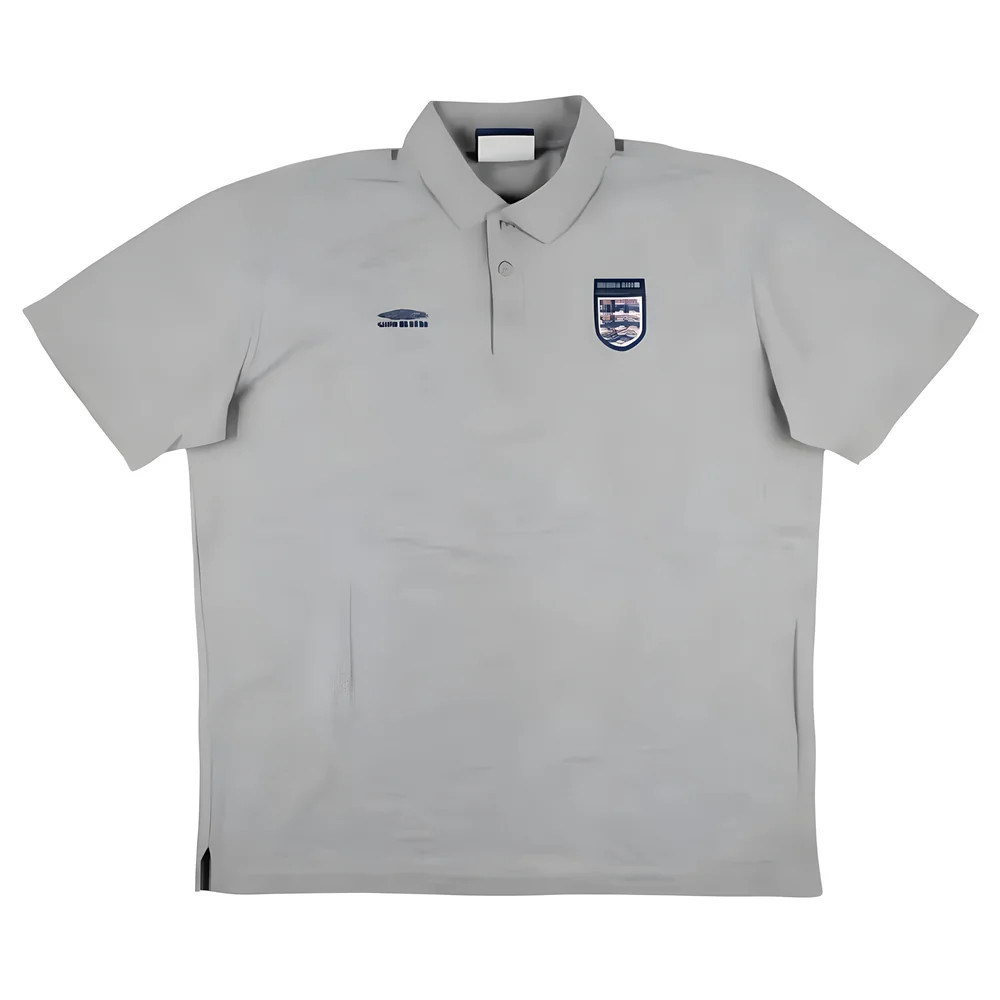 '99-'01 England Umbro Polo Shirt (L) (Good) Polyester Men's Grey Large