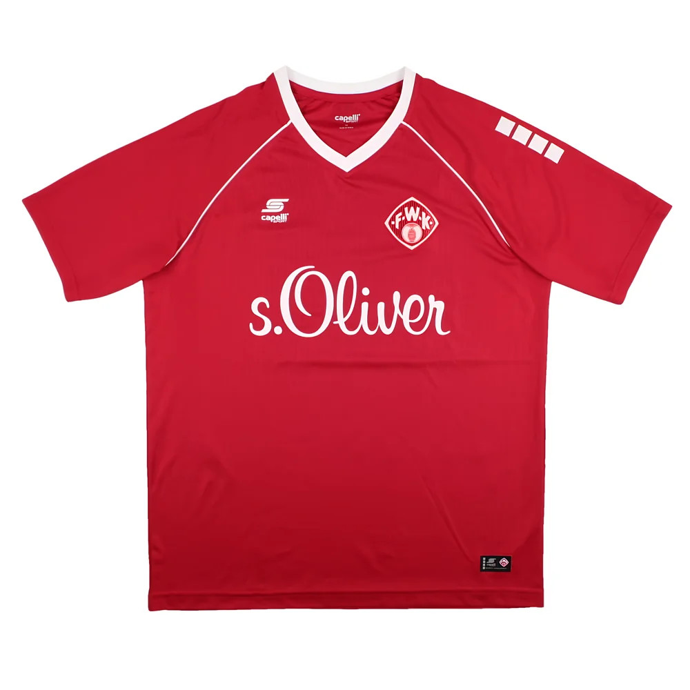 '16-'17 Wurzberger Kickers Home Shirt (M) (Excellent) Polyester Wurzburger Kickers Made By: Capelli Sports Men's Red Medium