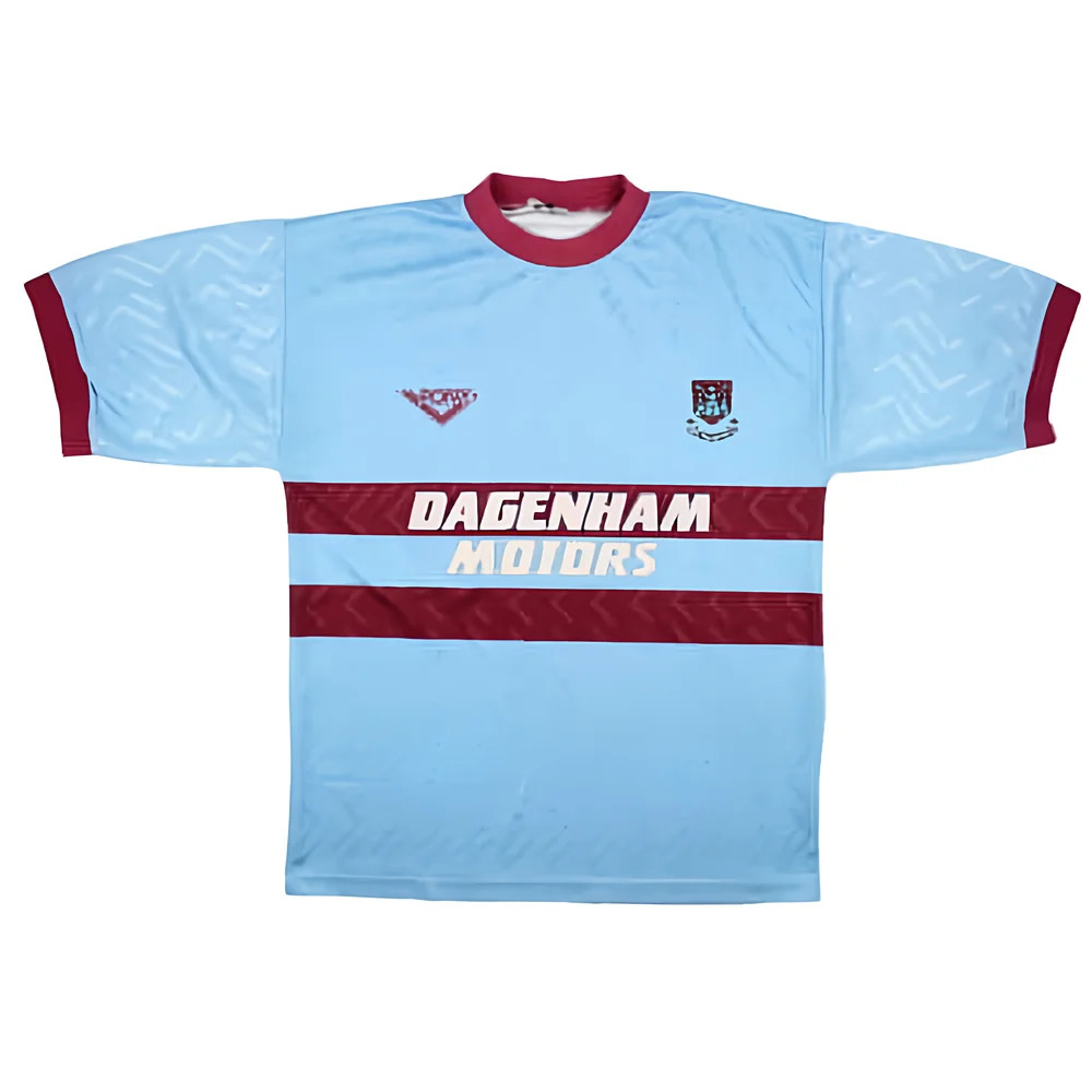 '93-'95 West Ham Away Shirt (L) (Very Good) Polyester Made By: Pony Men's Sky Blue Large