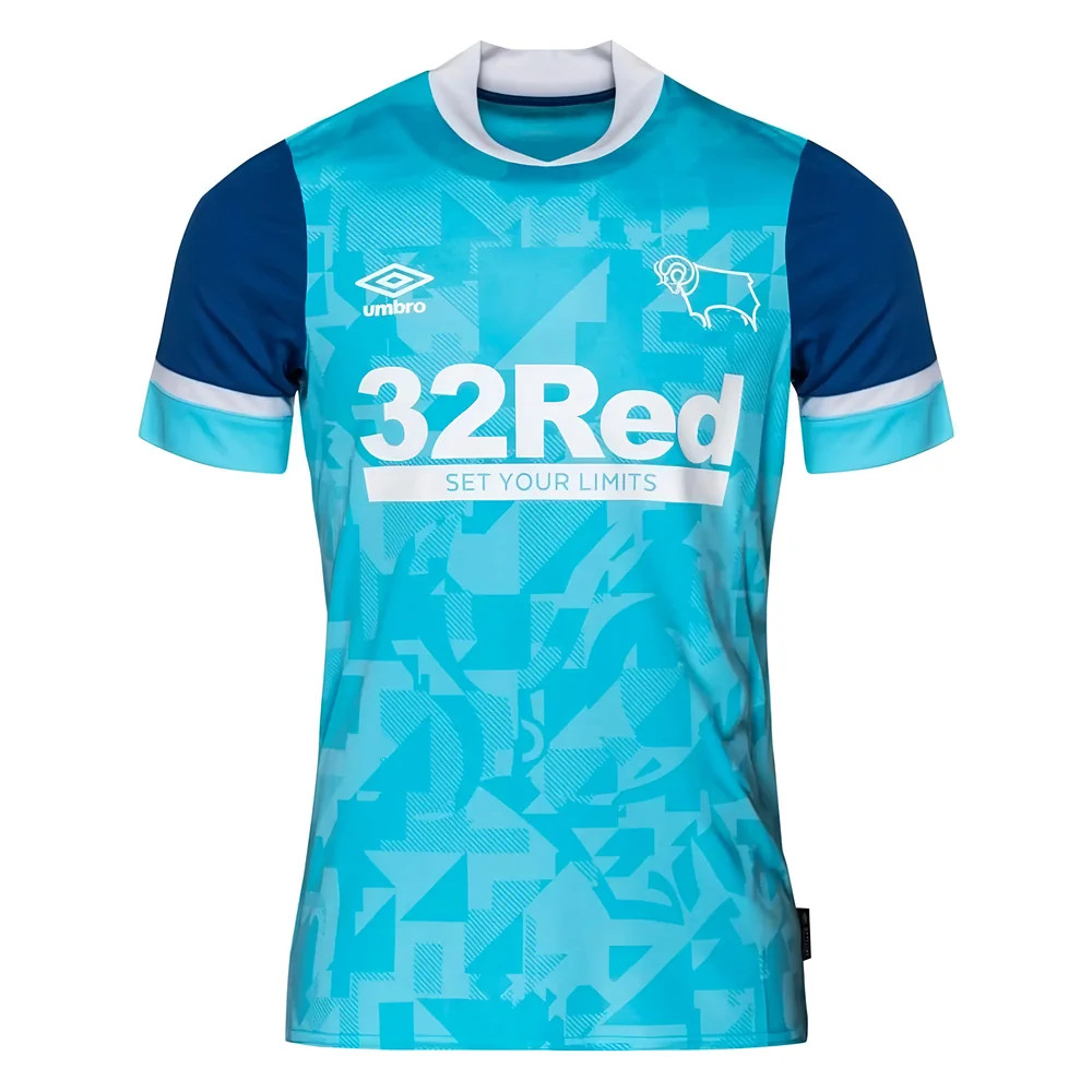 '21-'22 Derby County Away Shirt (L) (Excellent) Polyester Made By: Umbro Men's Sky Blue Large