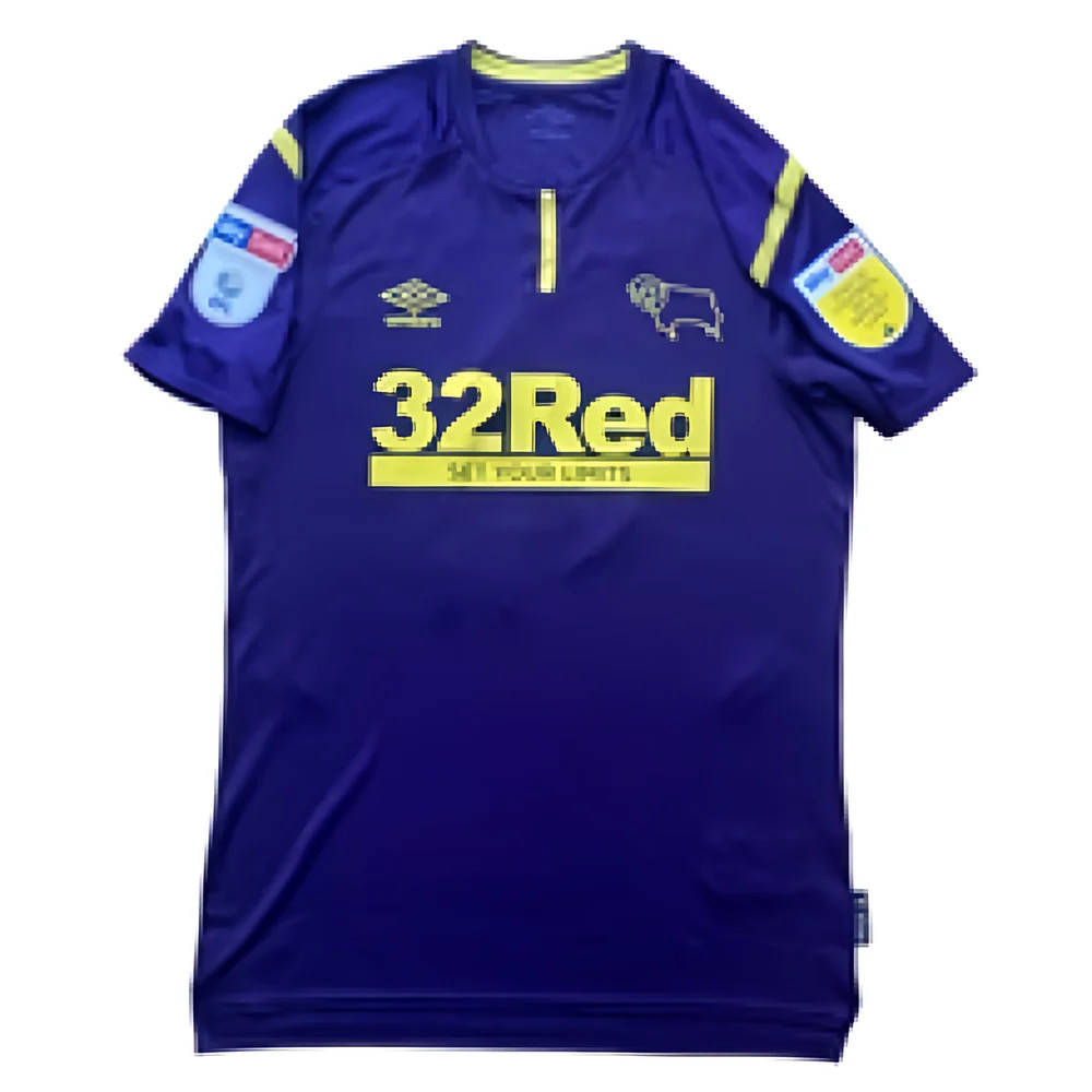 '21-'22 Derby County Third Shirt (M) (Mint) Polyester Made By: Umbro Men's Navy Medium