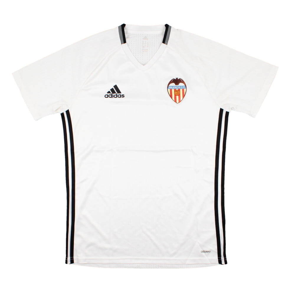 '15-'16 Valencia Adidas Training Shirt (M) (Very Good) Polyester Men's White Medium