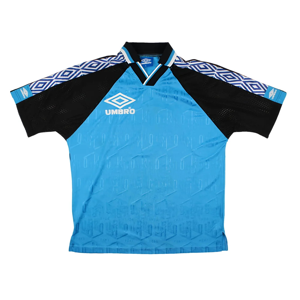 '90-'91 Umbro Football Shirt Template (L) (Very Good) Polyester Men's Blue Large
