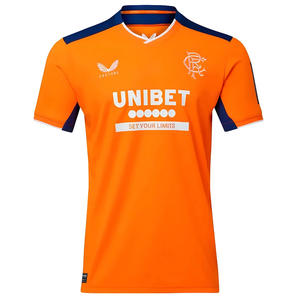 '22-'23 Rangers Third Shirt ) (Mint) Polyester Made By: Castore Men's Orange Extra Large