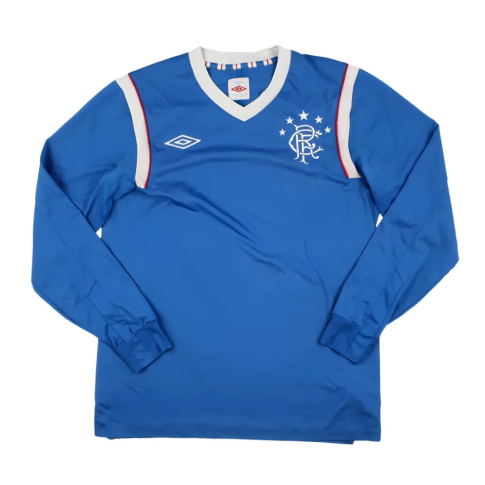 '11-'12 Rangers Home Long Sleeve Shirt (Sponsorless) (S) (Good) Polyester Made By: Umbro Men's Blue Small