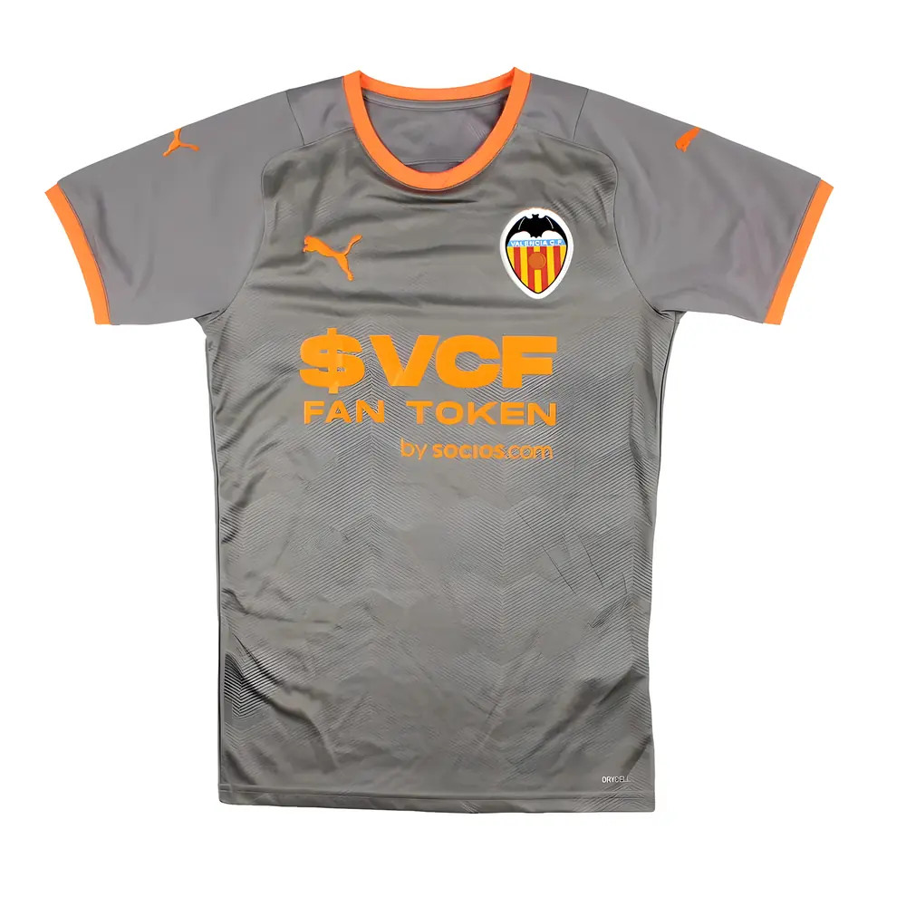 '21-'22 Valencia Fourth Shirt ) (Mint) Polyester Made By: Puma Men's Grey Extra Large