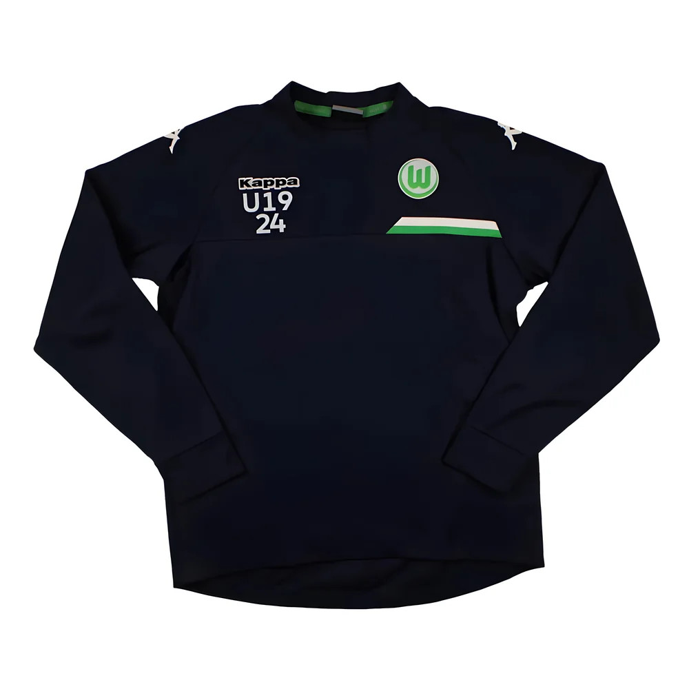 '14-'15 Wolfsburg Kappa U19\\\'S Training Jumper #24 (L) (Very Good) Polyester Men's Navy Large