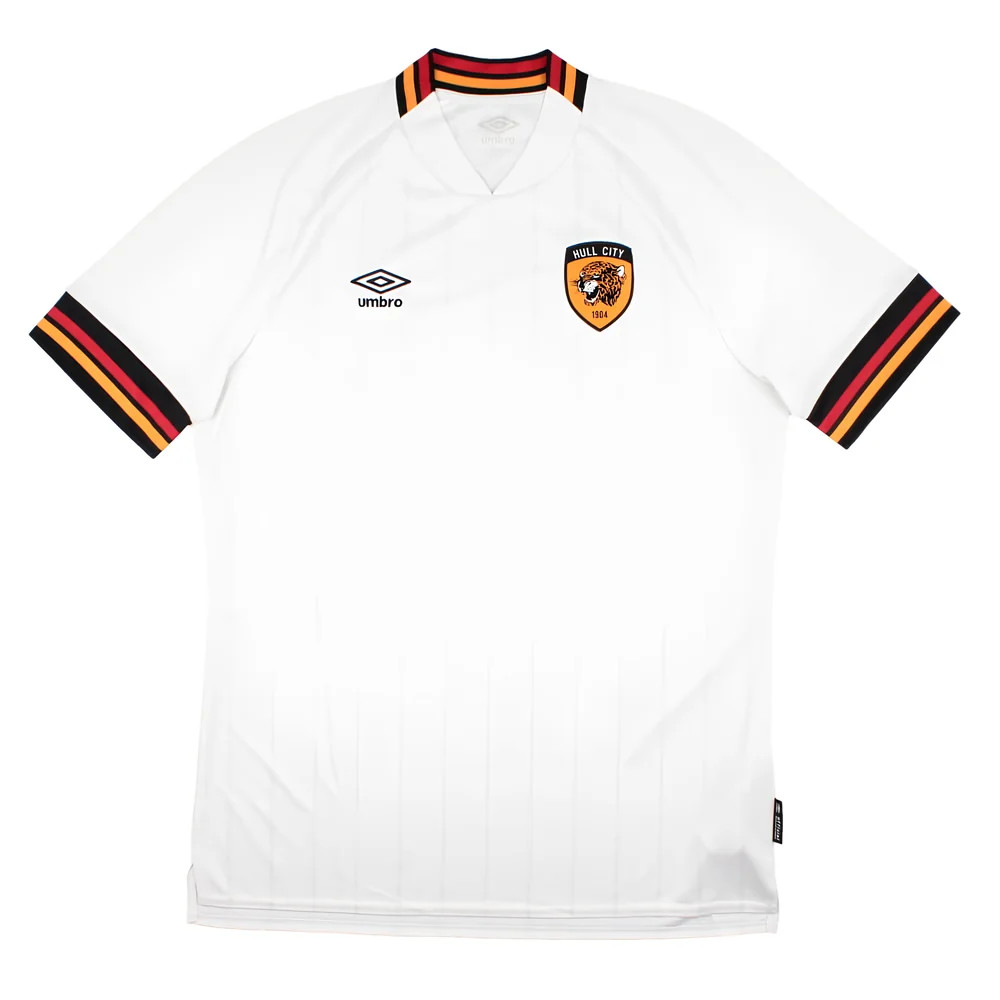 '22-'23 Hull City Away Shirt (Sponsorless) ) (Excellent) Polyester Made By: Umbro Men's White Extra Large