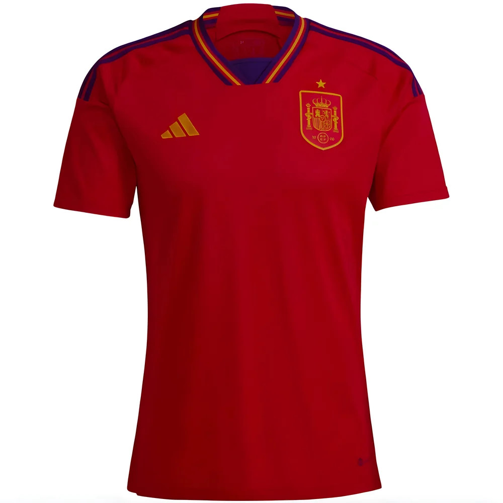 '22-'23 Spain Home Shirt ( ) (Mint) Polyester Made By: Adidas Women's Red Extra Large